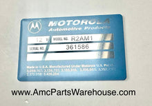 Load image into Gallery viewer, AMC Motorola voltage regulator reproduction tag. R2AM1 1966-68