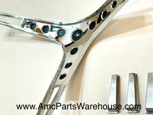 Load image into Gallery viewer, 67-69 AMC Steering wheel center insert. Chrome Plated.