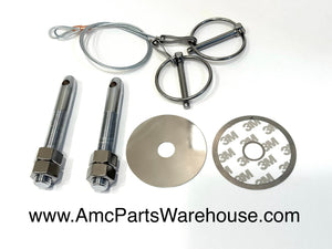 69 AMC SC/Rambler Hood pin complete set