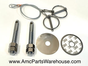 69 AMC SC/Rambler Hood pin complete set