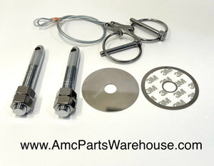 69 AMC SC/Rambler Hood pin complete set