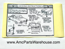 Load image into Gallery viewer, 1969 AMC RAMBLER TRUNK JACK INSTRUCTIONS DECAL
