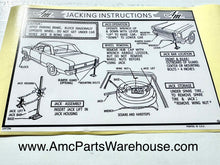 Load image into Gallery viewer, 1969 AMC RAMBLER TRUNK JACK INSTRUCTIONS DECAL
