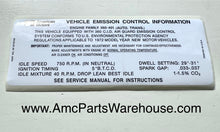 Load image into Gallery viewer, 1972 AMC 360 V8 ENGINE EMISSIONS DECAL AUTO
