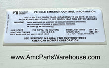 Load image into Gallery viewer, 1971 AMC 304 V8 ENGINE EMISSIONS DECAL AUTO
