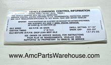 Load image into Gallery viewer, 1973 AMC 258 ENGINE EMISSIONS DECAL AUTO
