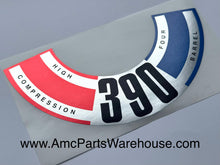 Load image into Gallery viewer, Air Cleaner Decal, 390 4V High Compression, 1970 AMC AMX
