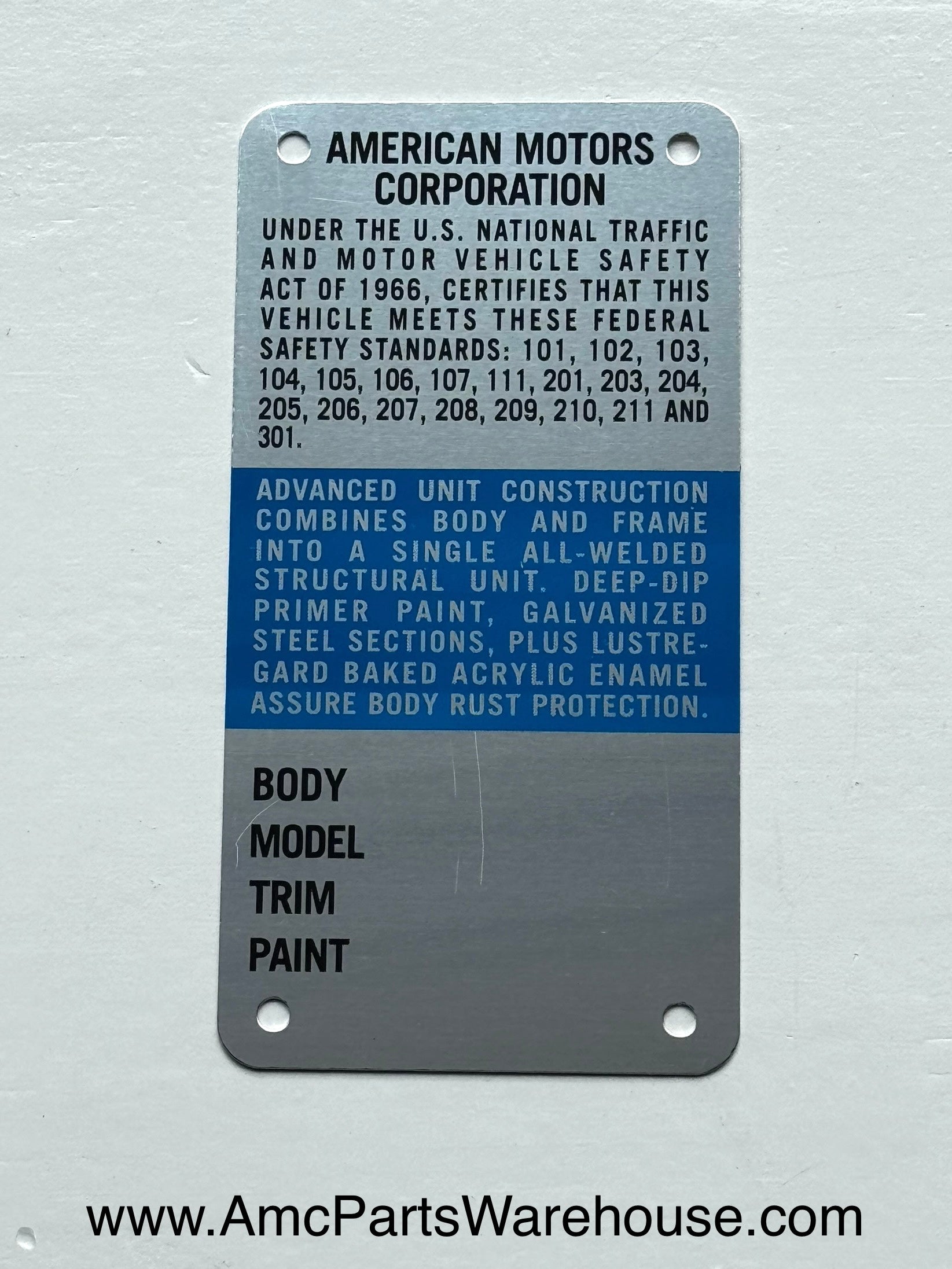 アメリカンペーパー AMC Door Tag – AMC Parts Warehouse