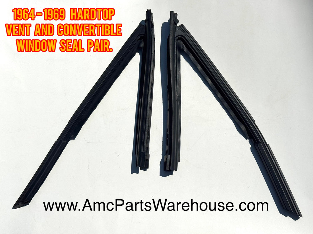 1964-1969 Rambler American Hardtop Vent and Convertible Window Seal Pair